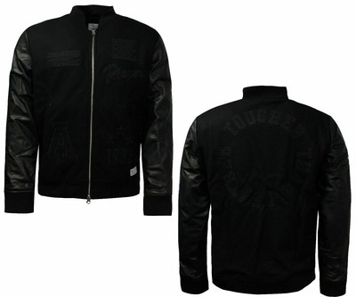 Leather Sleeves Mens Bomber Jacket A44a 