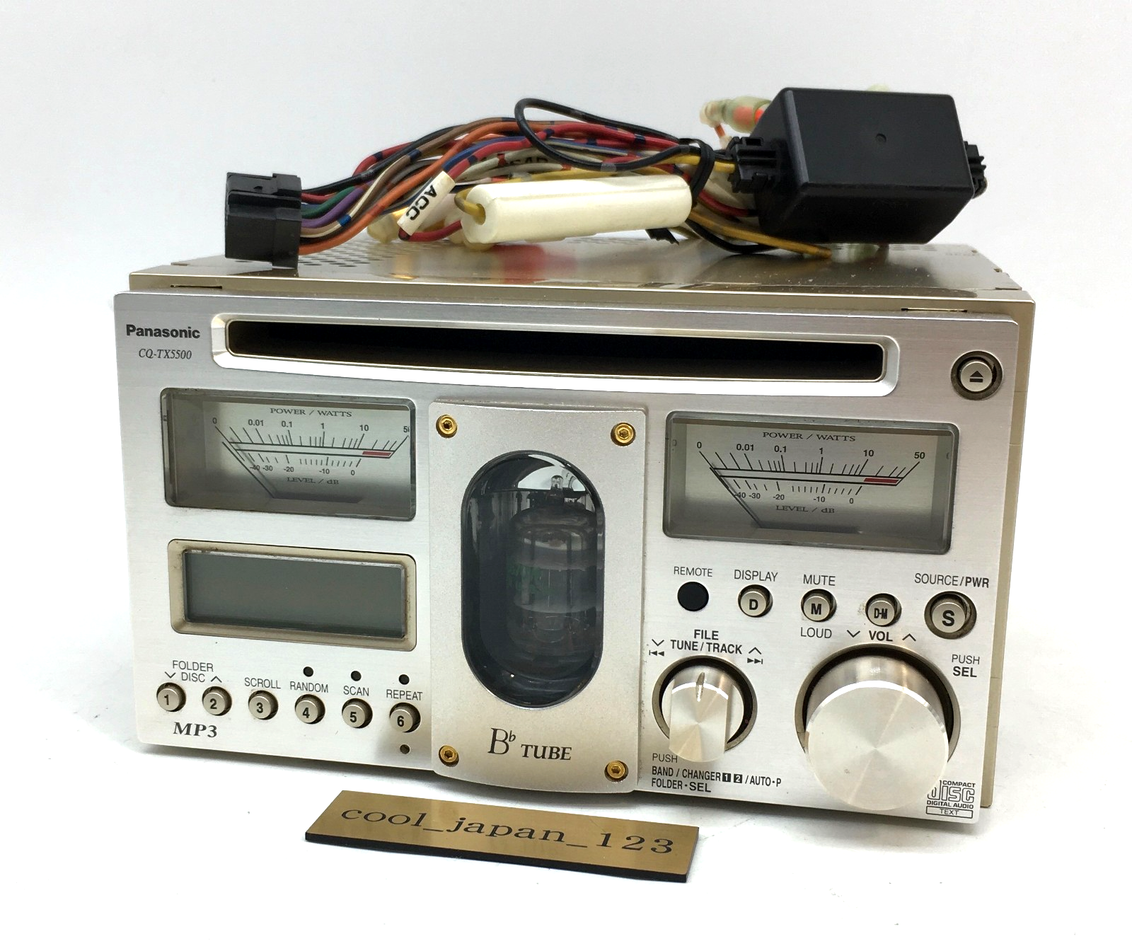 Panasonic CQ-TX5500D カーオーディオ　ジャンク Panasonic CQ-TX5500D Vacuum Tube 2DIN Car Audio CD MD Head