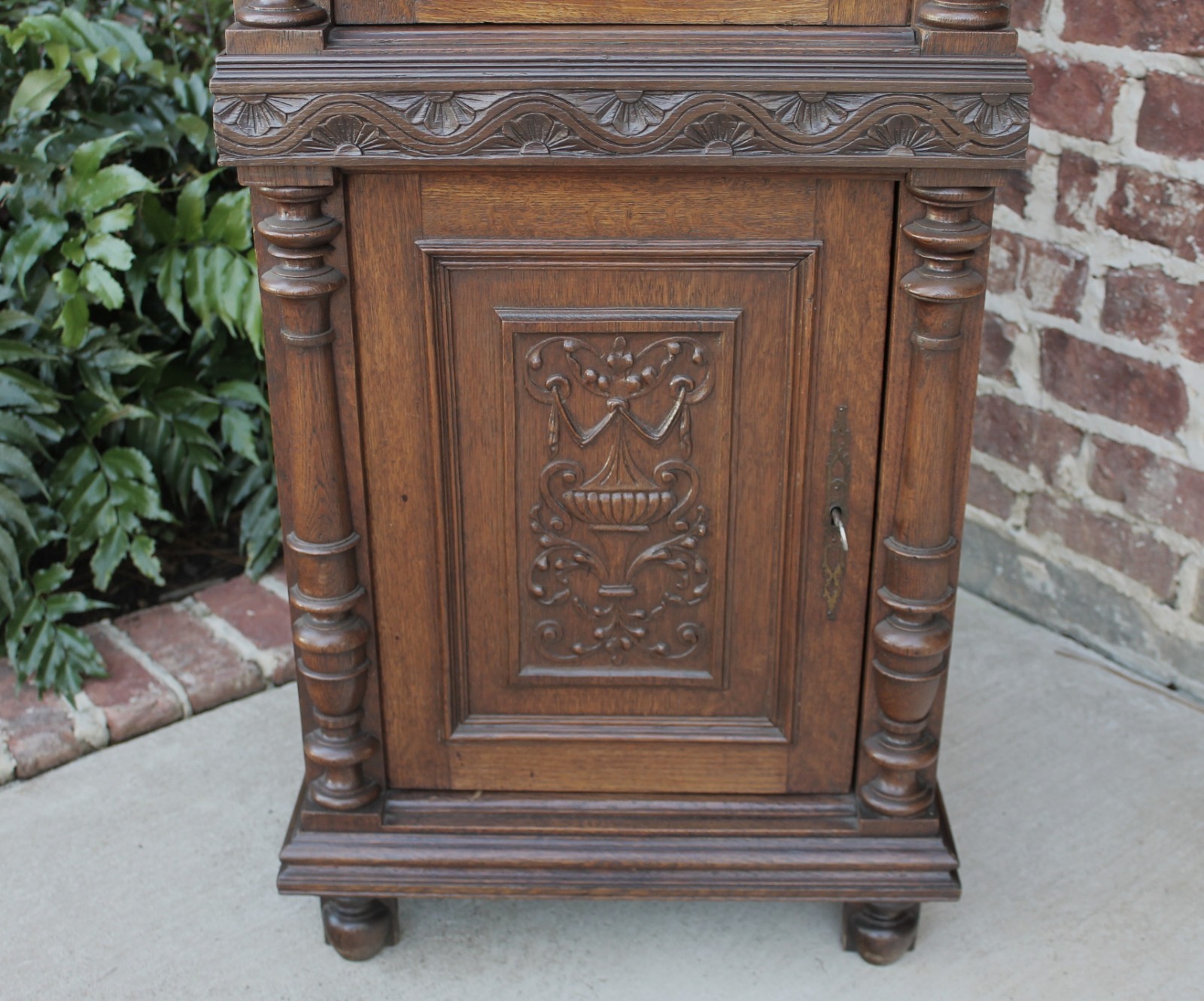 Antique French Oak Renaissance Jewelry Lingerie Cabinet Chest Interior Drawers