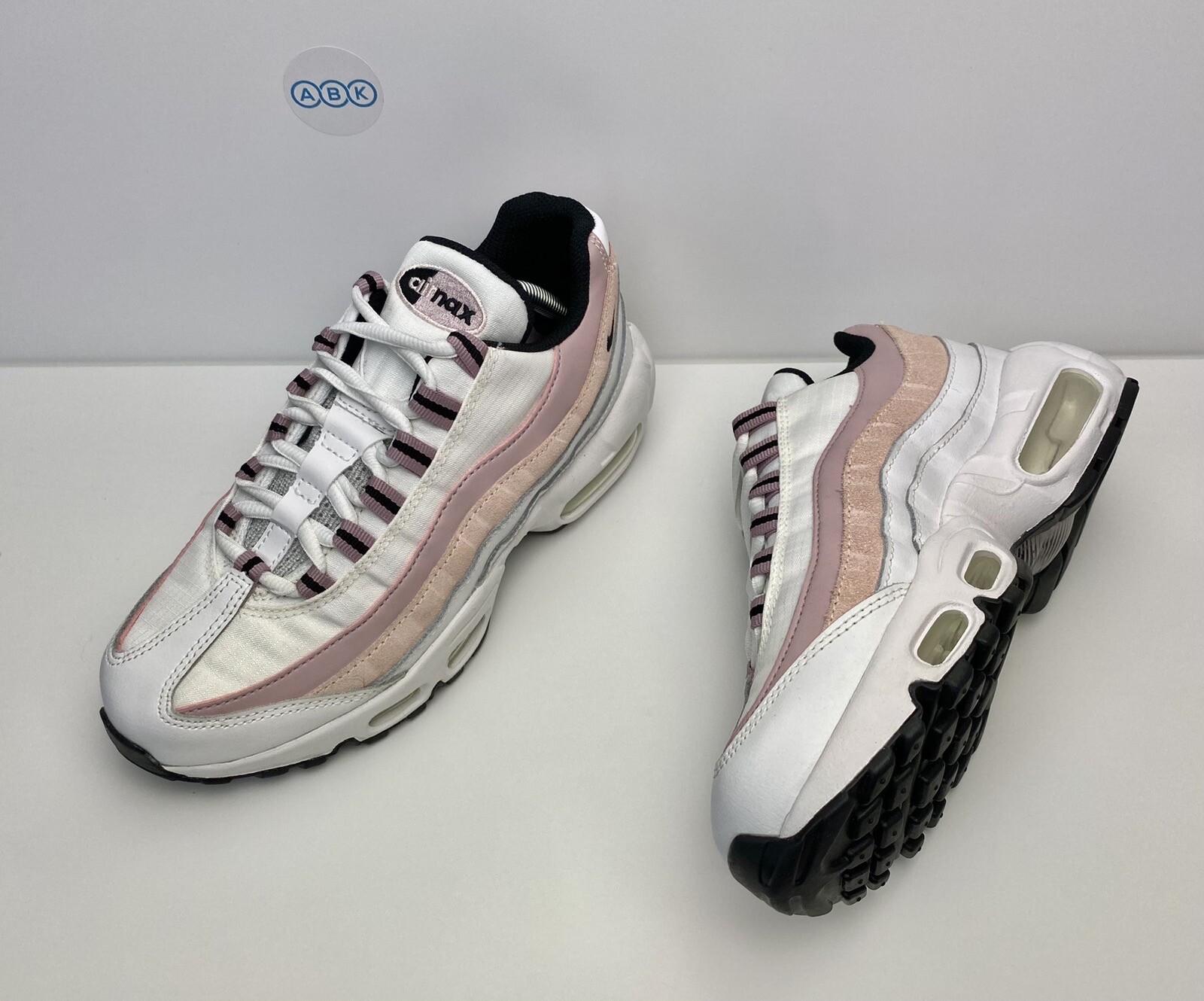 Women's Nike Air Max 95 Trainers White Pink Champagne OG UK