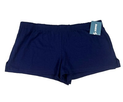 Soffe Junior's Authentic Shorts Cheer Low Rise Shorts Size XL Navy Blue 3737VK