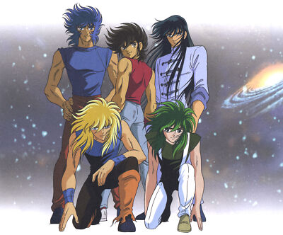 Anime saint seiya shiryuu ikki shun hyoga boys looking Playmat Gaming Mat Desk