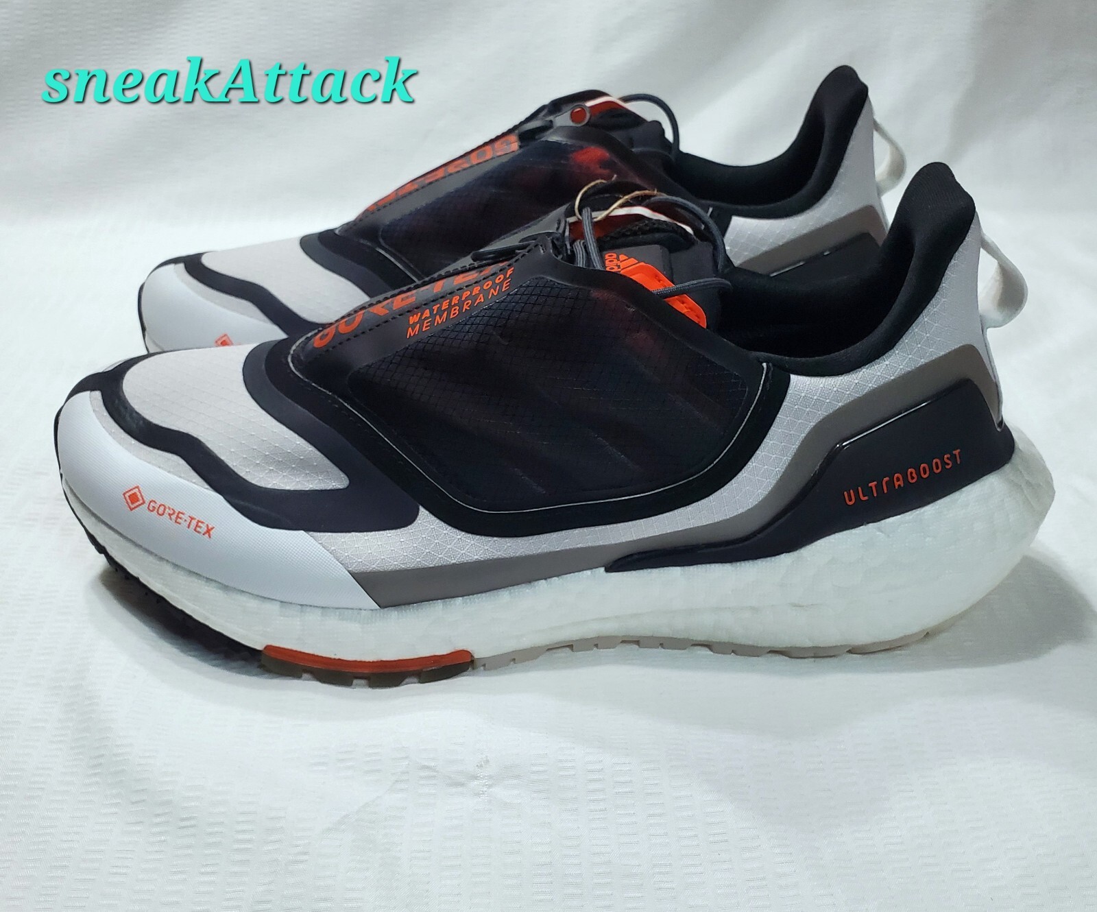 Adidas UltraBoost 22 Gore-Tex sz 9.5 white grey orange Adidas UltraBoost 22 Gore-Tex sz 9.5 white grey orange