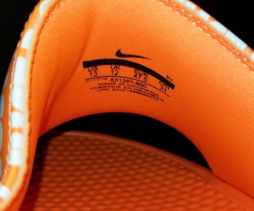 Nike Benassi JDI Sandals Just Do It Print Orange Mens Sandals Sportswear Size 13