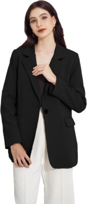 Blazers for Women Suit Jackets Long Sleeve Fashion Dressy, Office Jackets Size L