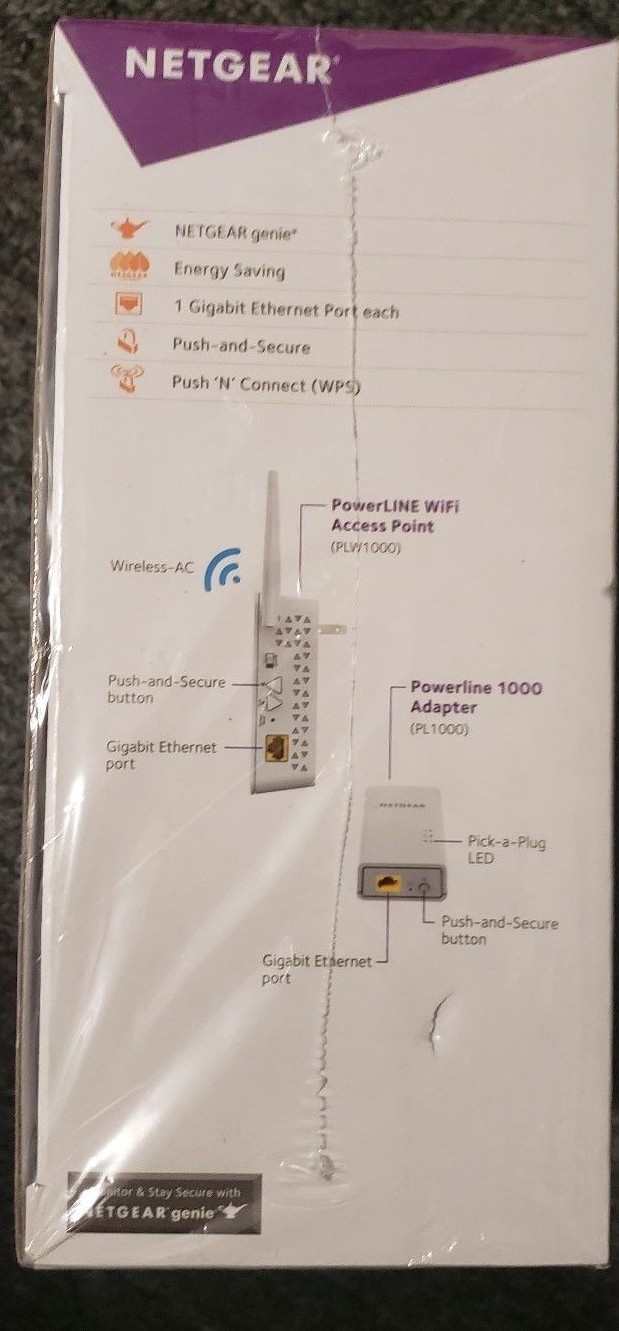 DEFECTIVE!!! Netgear PowerLINE PLW1000 (PLW1000-100NAS) Access Point & Adapter