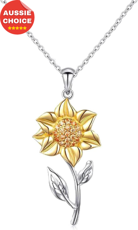 925 Sterling Silver Sunflower Necklace Heart Pendant Jewelry Gifts for Mom Wife