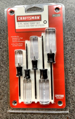 NOS Made in USA CRAFTSMAN TOOLS 5 pc. Mini Torx Screwdriver Set T5-T9 Size