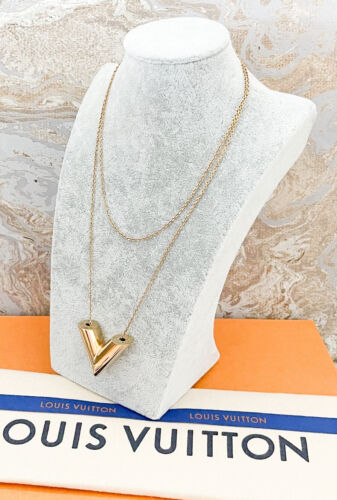 LOUIS VUITTON L to V Necklace Gold Silver 1271663