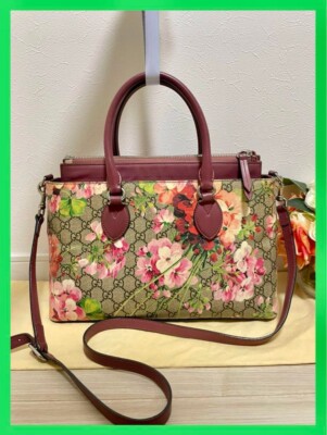 Rare Gucci 2-Way Shoulder Tote Bag 453177 in Rose Pink GG