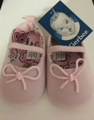 INFANT GIRL'S SIZE 3-6 MONTHS GERBER PINK BABY SHOES - FREE SHIPPING