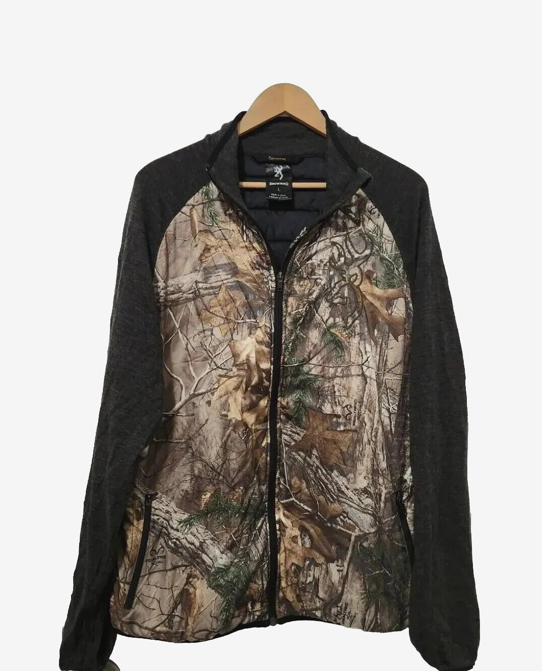 Browning REALTREE Camo Zip Jacket Wool Sleeves/Neck Quilted
