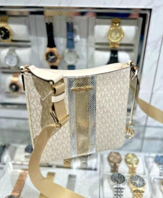 Michael Kors Jet Set Travel Women Small North-South Design MK Logo Crossbody Bag