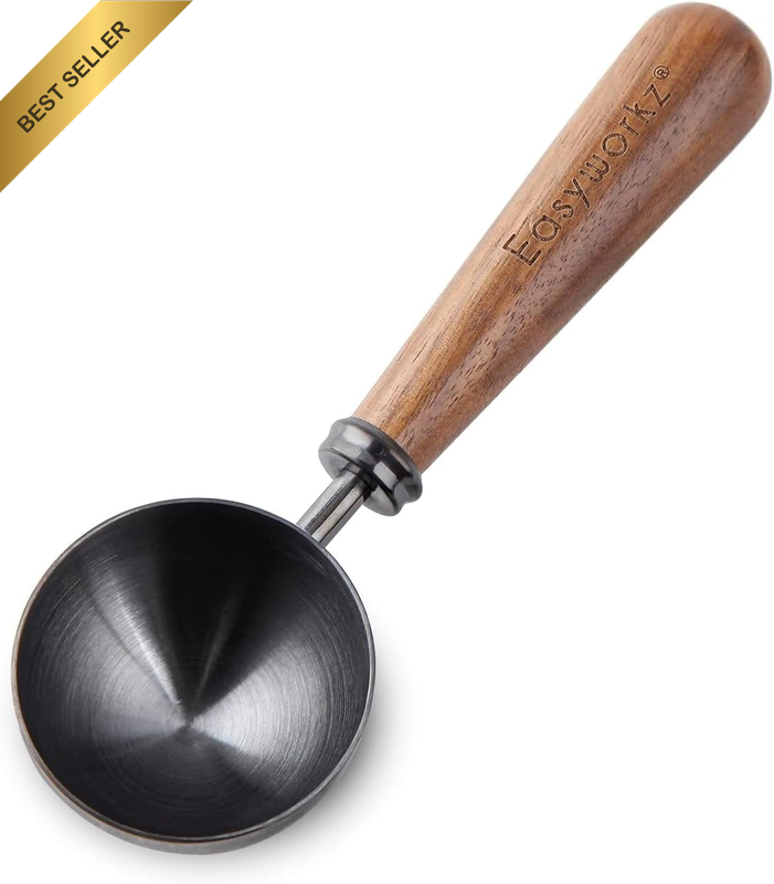 Retro Stainless Steel Coffee Spoon with Black Walnut Handle,10G Measuring Spoon
