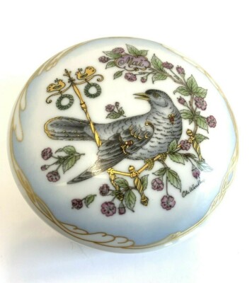 with copper and green leaves Germany made vintage Rosenthal porcelain trinket box Perfect Rosenthal fine china trinket or jewelry box