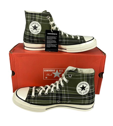 

НОВЫЕ мужские туфли/кроссовки Converse Chuck 70 Hi Tartan Green, размер 10 A03915C, Зеленый, Converse Chuck 70 Hi