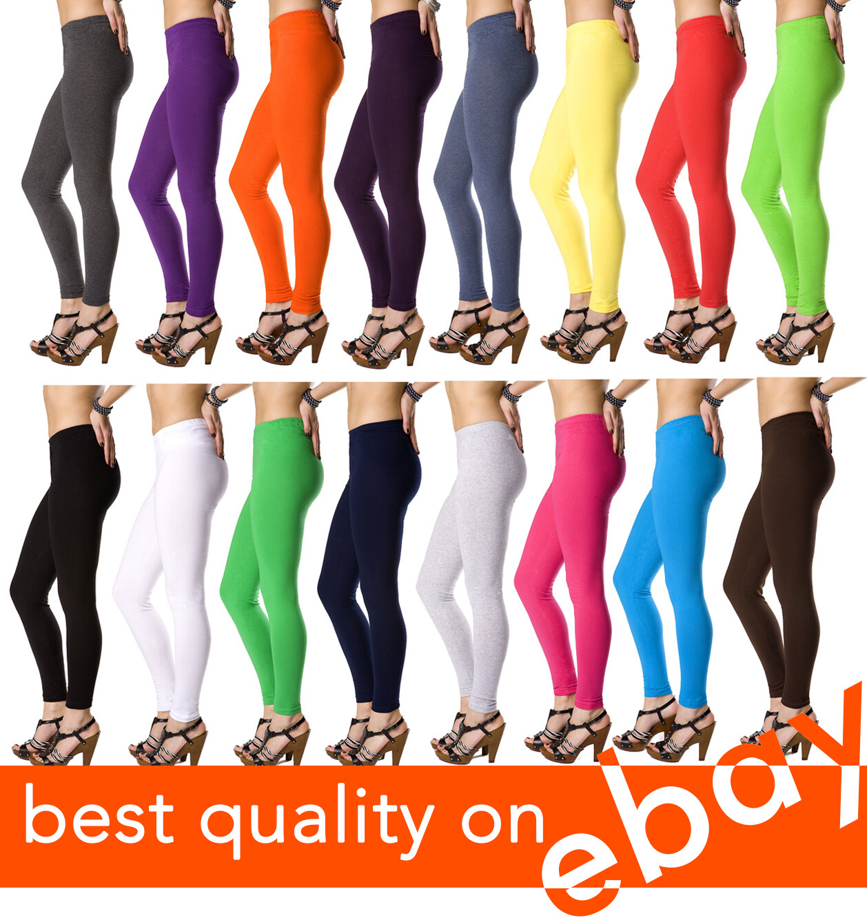 Womens Full Length Cotton Leggings All Sizes and Colors Womens Full Length Cotton Leggings All Sizes and Colors