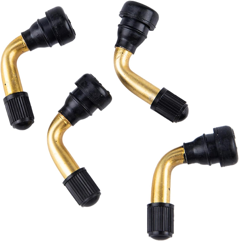 4Pcs 45° Angled Tire Valve Stems Bolt-In Snap-In Tubeless for Motorcycle ATV
