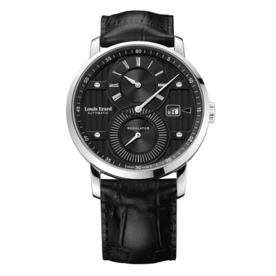 Pre-owned Louis Erard Louiserard Excellence, M, Strp, Blk Regltr-d,s/s-b,m A