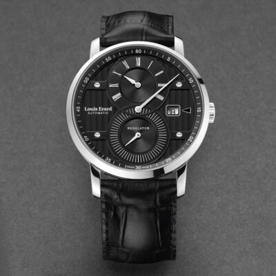 Pre-owned Louis Erard Louiserard Excellence, M, Strp, Blk Regltr-d,s/s-b,m A