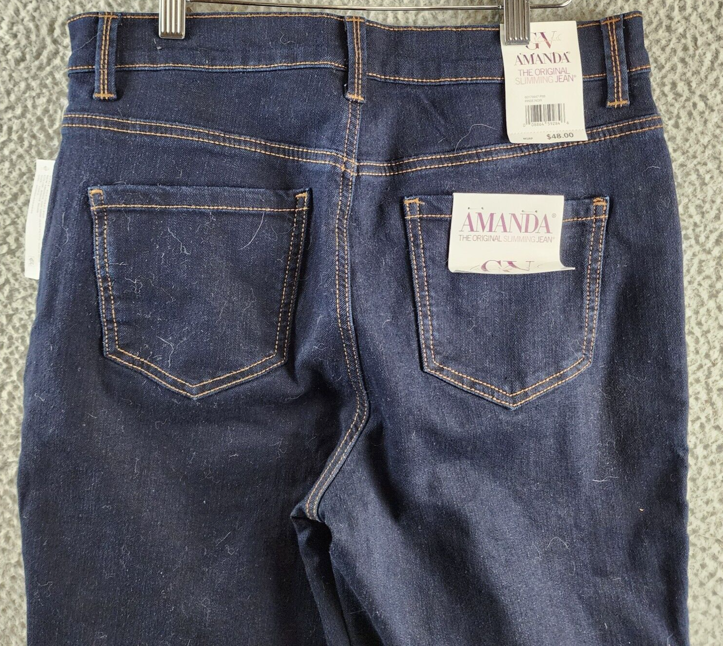 Gloria Vanderbilt Petites High-Rise Straight Leg Jeans Women's 10PS Rinse Noir~ - Picture 13 of 15