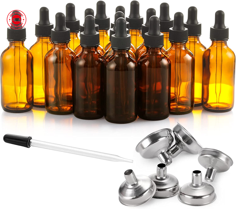 With 6 Small Funnels & 1 Long Glass Labels