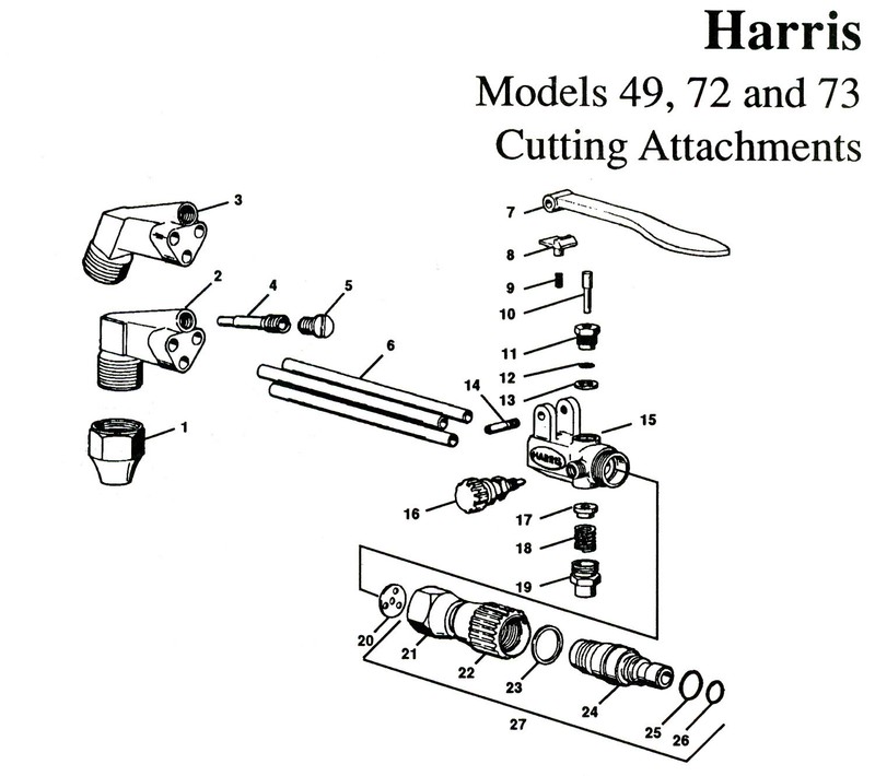 Harris Model 72, Cutting Torch Basic Rebuild Repair Kit Ah72rk