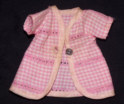 Vintage Tiny Betsy McCall Size Pink Gingham Pierced Robe Cute