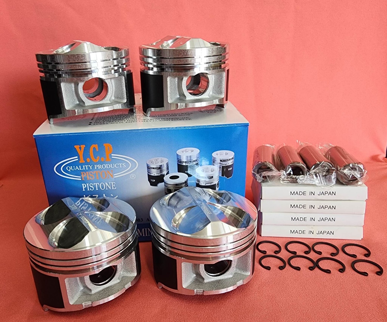 85mm YCP High Compression Pistons + JAPAN Rings Honda Acura 85mm YCP High Compression Pistons + JAPAN Rings Honda Acura