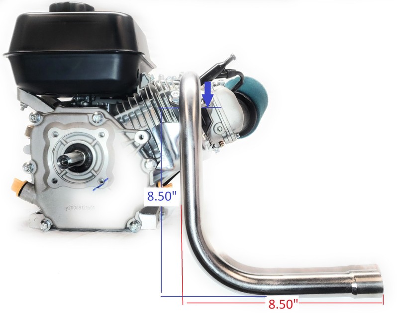 J Exhaust With Muffler for Predator 212cc DuroMax 7HP Honda GX160