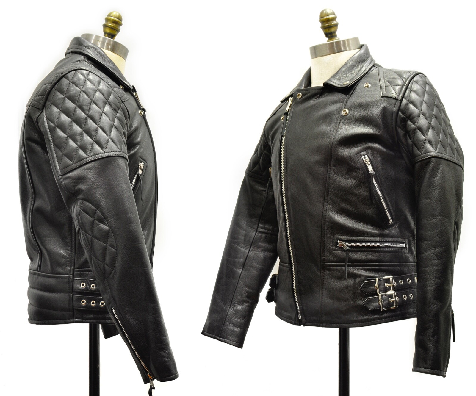 Biker Leather Jacket Gallanto Diamond UK Small 40 in chest