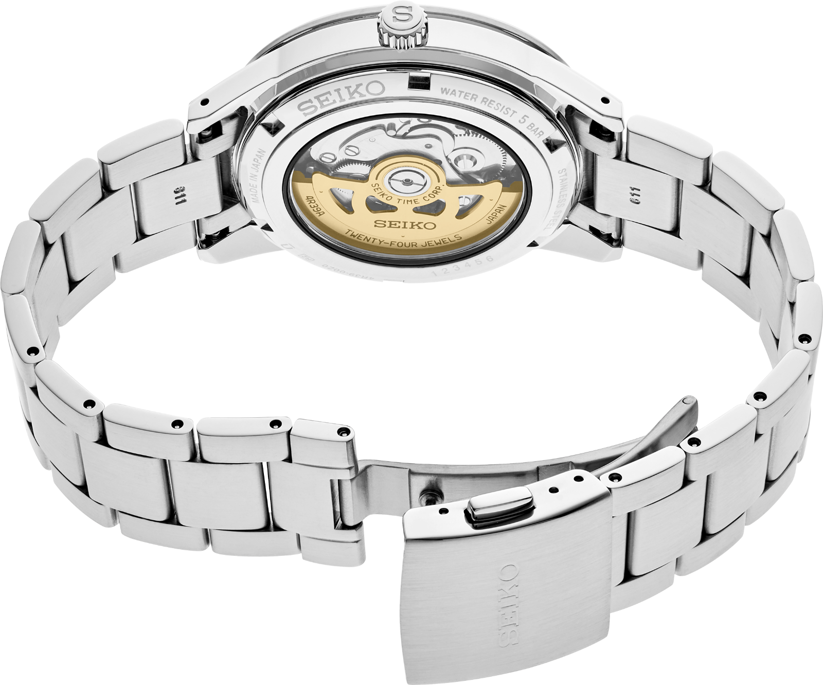 Pre-owned Seiko Men's Presage Automatic Silver Tone Bracelet Watch Ssa423