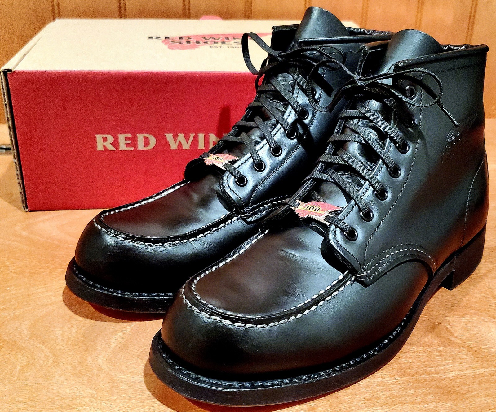 Red Wing 100th Anniversary 8283 Moc Toe Boots Size 7.5D | eBay Red Wing 100th Anniversary 8283 Moc Toe Boots Size 7.5D | eBay