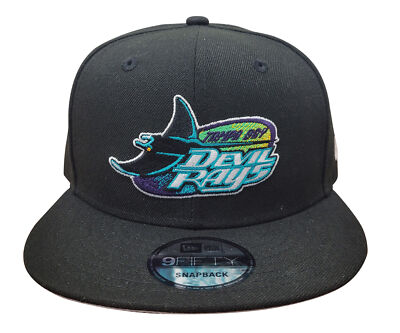 Новая эра 9Fifty MLB Tampa Bay Devil Rays Cooperstown Custom Black Snapback, сшитая на заказ.