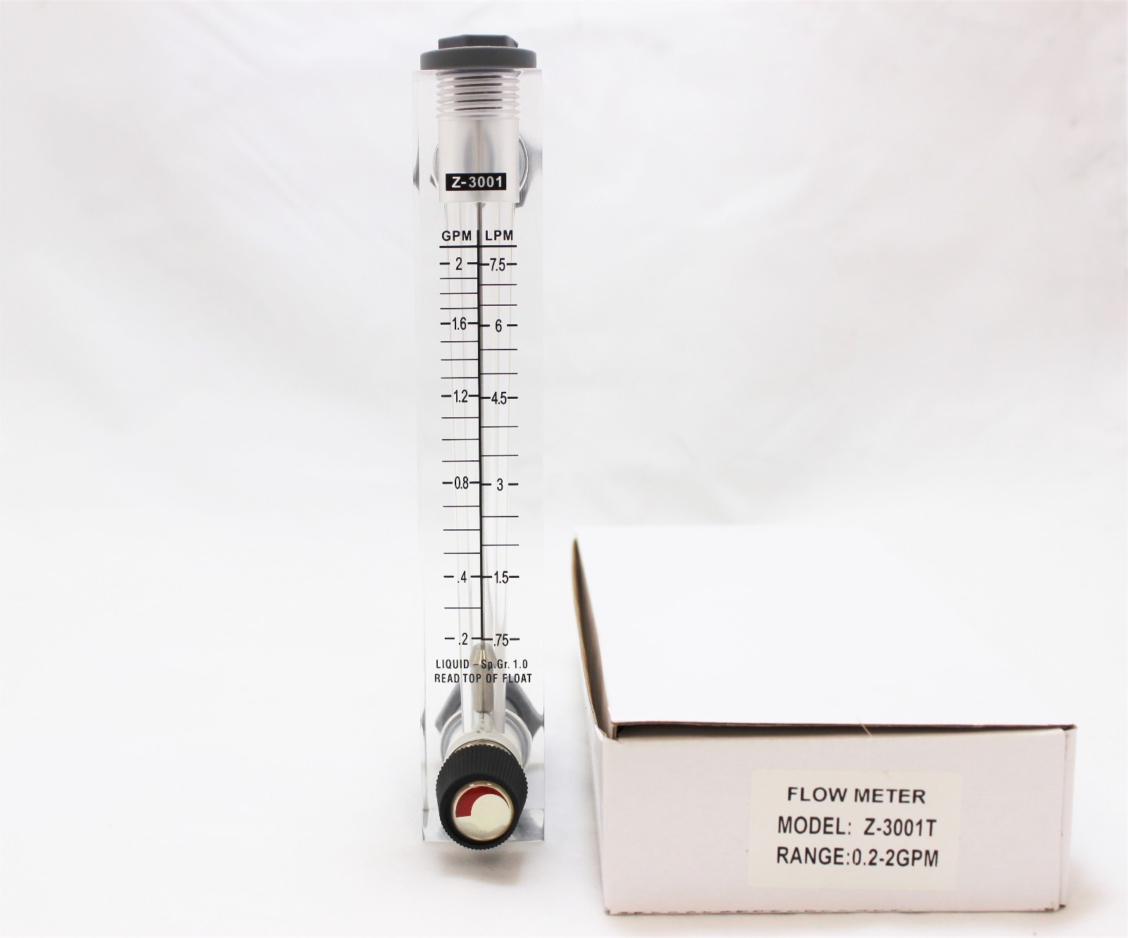 4 Panel Flowmeter Water Flow Meter ROTAMETER 0.22 GPM With Control