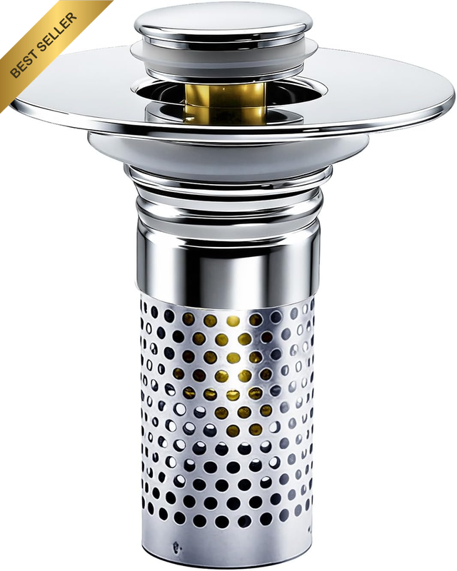 Bathroom Sink Drain Strainer, Pop-Up Sink Drain Strainer with Removable Stainles