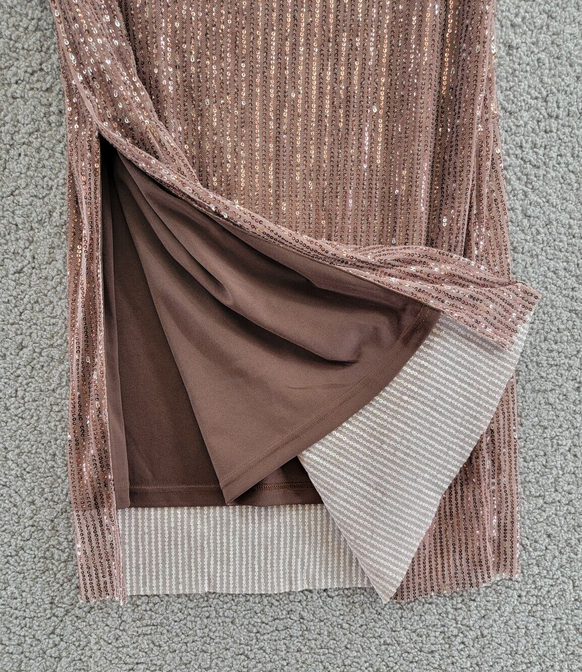 Walter Baker Crista Straight Sequin Midi Skirt Women's 8 City Sequin Side Zip - Picture 13 of 17