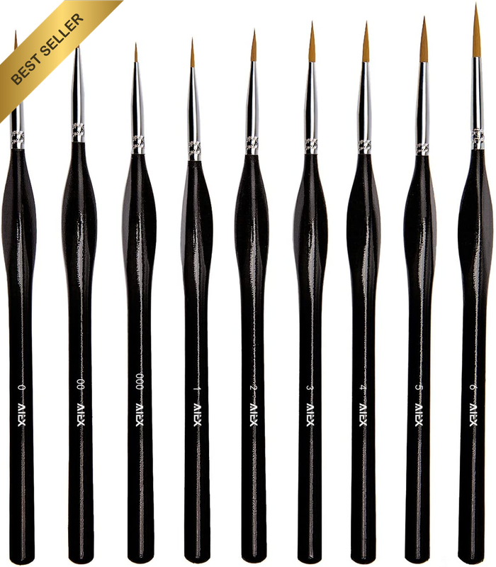 Detail Paint Brush, 9Pcs Mini Fine Tip Detailing Brushes, Miniature Paints Brush