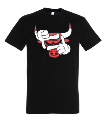 Youth Designz Herren T-Shirt Bulls Logo Print USA Chicago Basketball Sport Fun