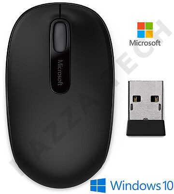 Microsoft NEW 1850 Black Wireless Optical Mouse Compact for PC Laptop MAC Linux