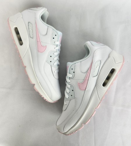 7Y | 8.5 WOMEN'S NIKE AIR MAX 90 WHITE PINK RUNNING SNEAKERS