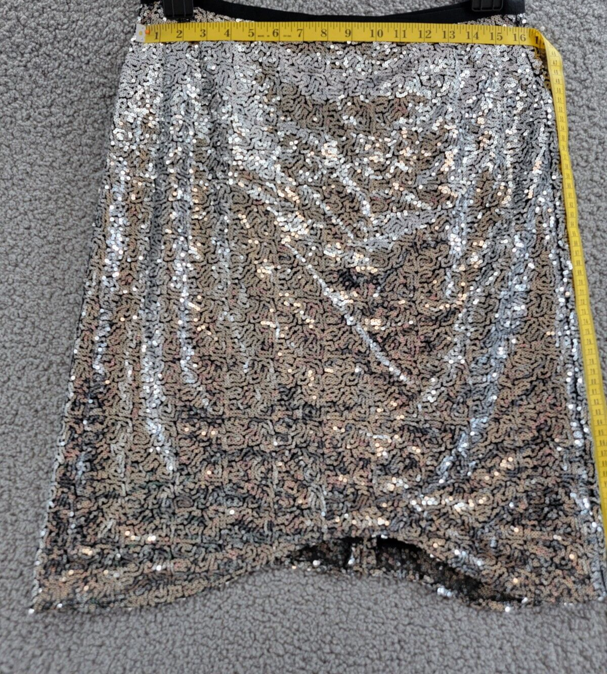 Gracia Sequined Mini Skirt Women's XL Silver Embellished Back Zipped Closure - Picture 6 of 15