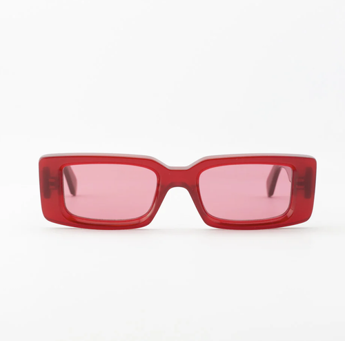 Pre-owned Off-white Oeri127s24pla0012828 Arthur Sunglasses In Red