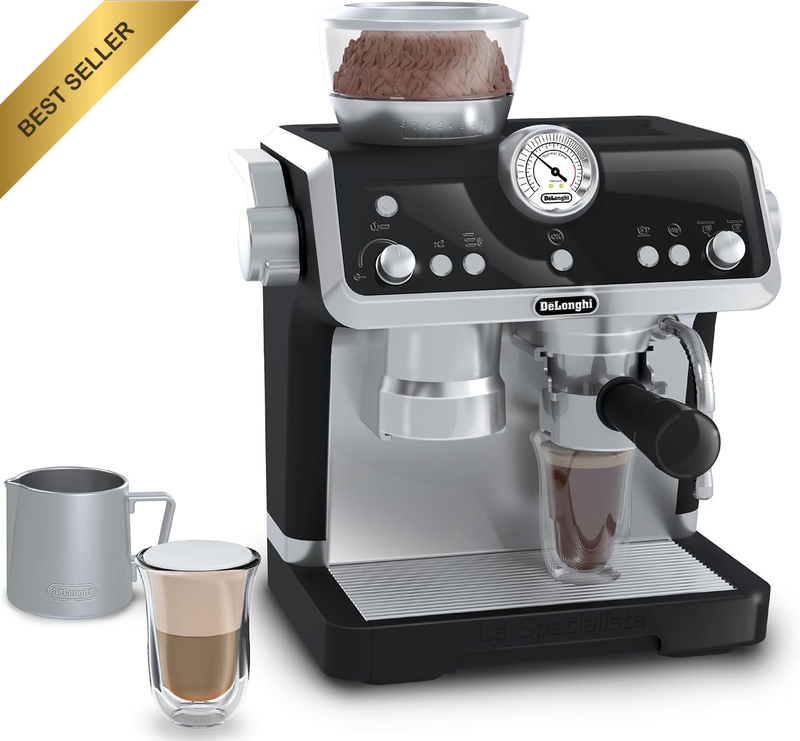 De'Longhi Toys. Barista Coffee Machine. Toy Kitchen Playset for Kids with Moving