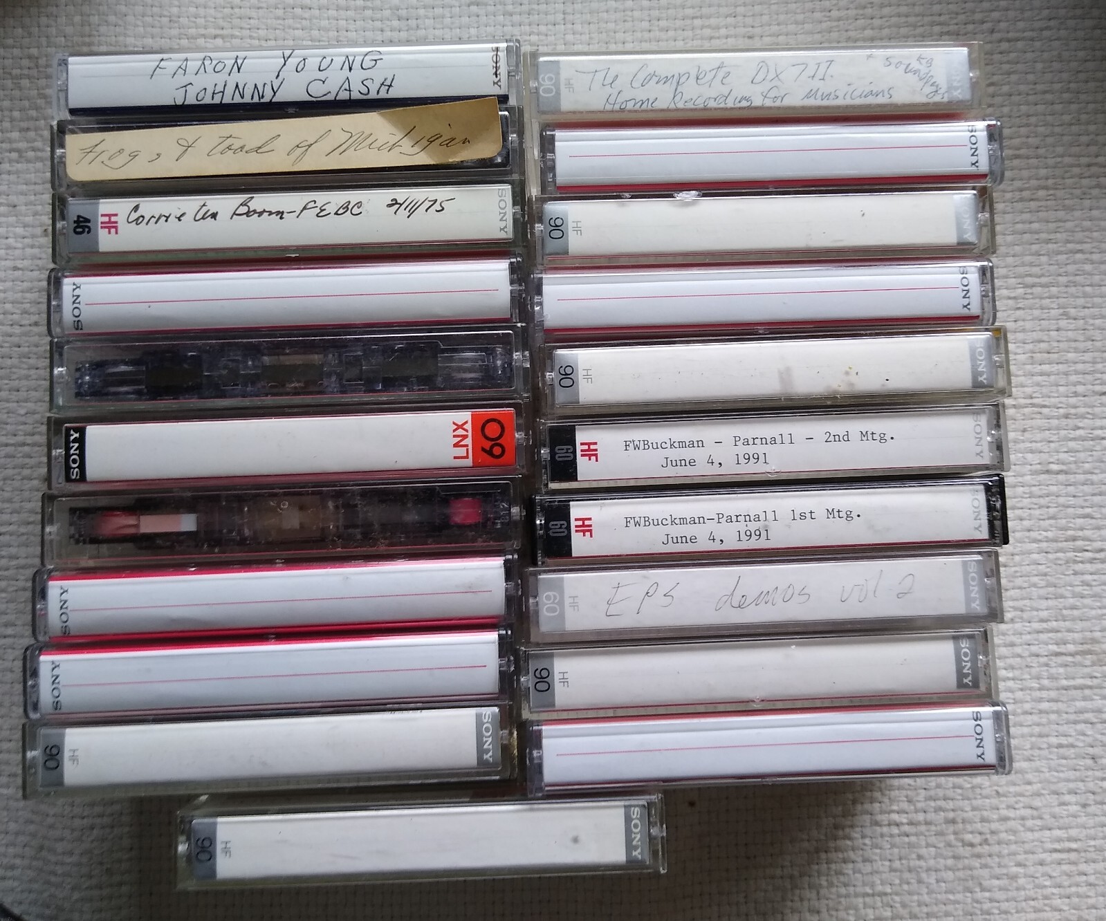 21 Used Sony Audio Cassette Tape Lot HF 90 60 46 LNX DC | eBay