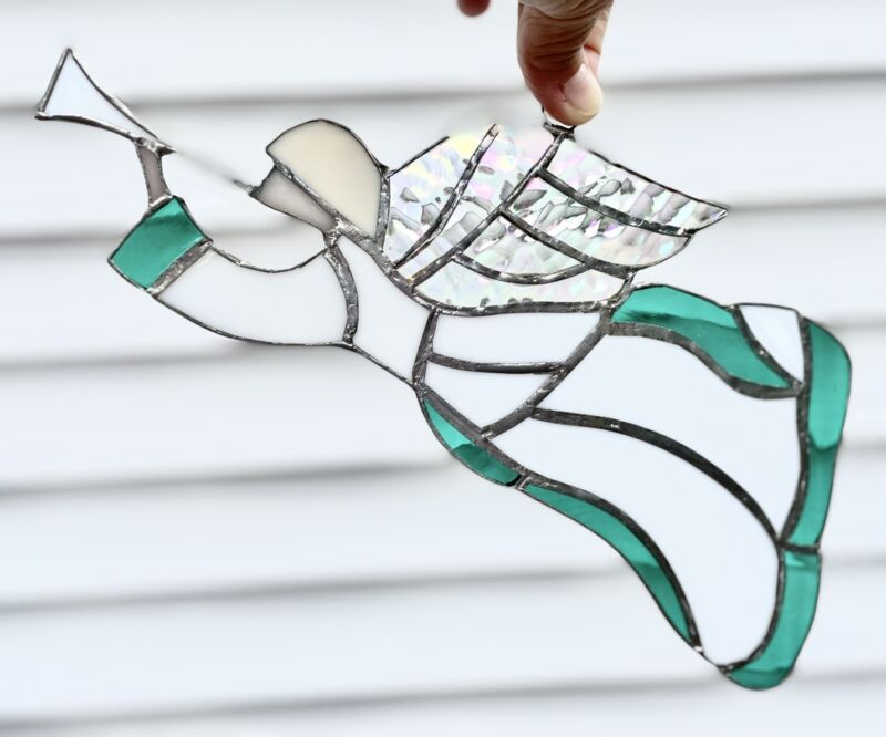 Handcrafted Stained Glass Angel Suncatcher