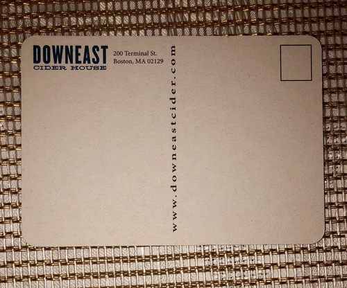 DOWNEAST CIDER COASTER POSTCARD BOSTON MASSACHUSETTS CIDER HOUSE