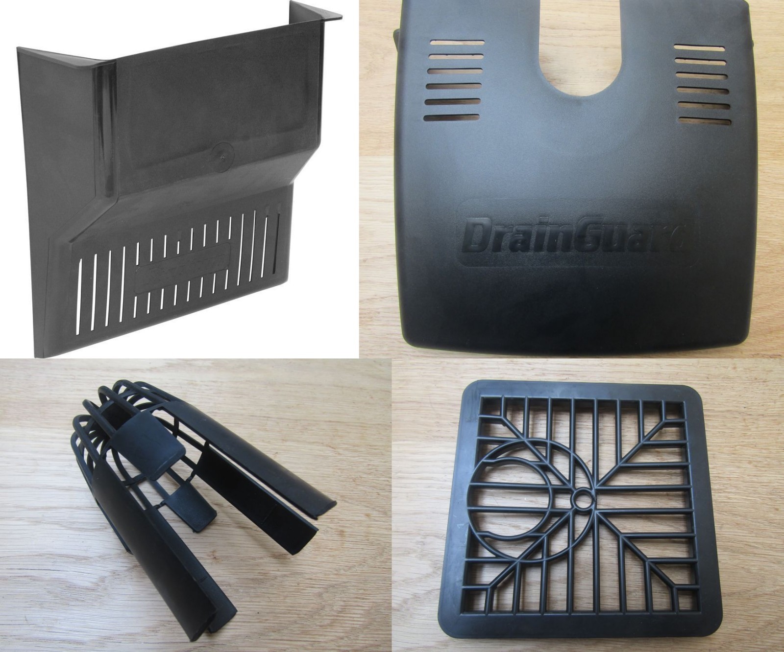 GULLEY PVC-Abflussgitter Quadratisch – 150 Mm, Schwarz, Für Abflusslöcher, 1 Stück