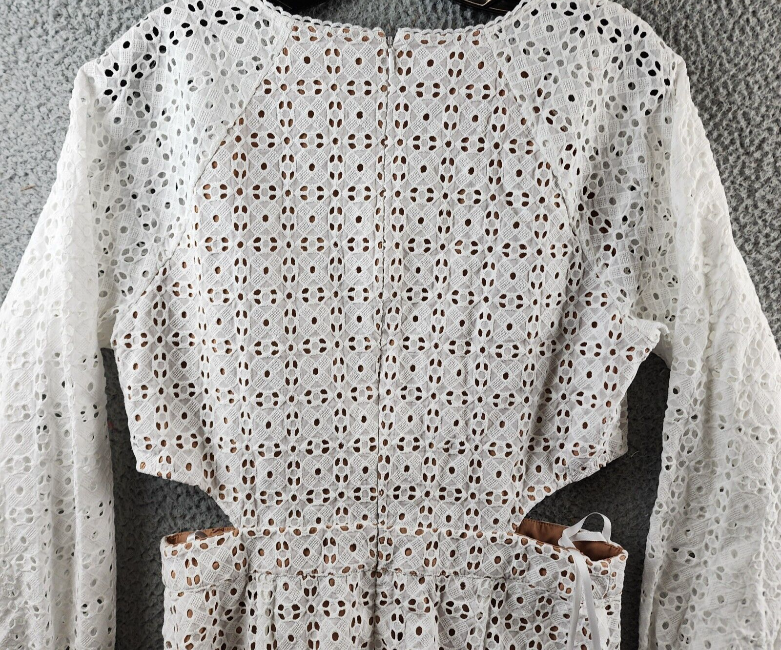 MICHAEL Michael Kors Eyelet Cut-Out Minidress Women's 10 White Back Zip Closure - Picture 14 of 15
