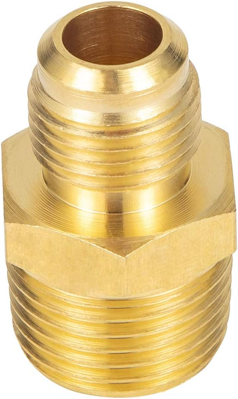 2 PCS Brass Tube Fitting, Half Union Gas Adapter 3/8" Flare x 1/2" NPT Male Pipe